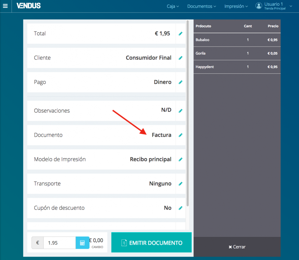 Predefinir un documento